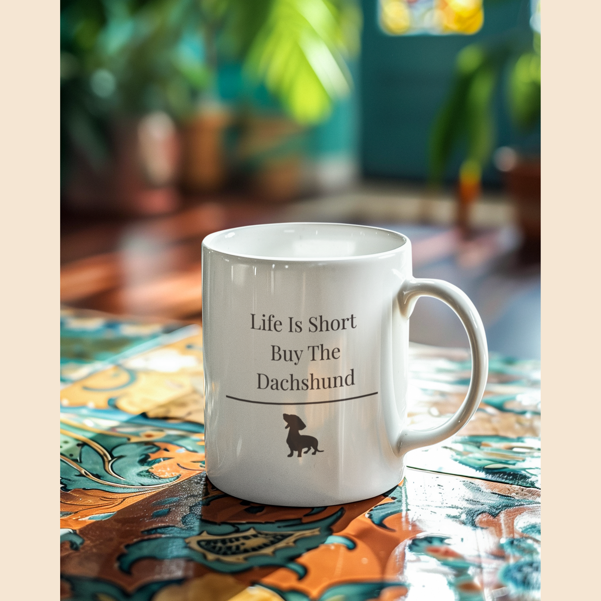 Life Is Short Buy The Dachshund Mug | Funny Dachshund Gift | Wiener Dog Mug | Dachshund Lover Coffee Mug