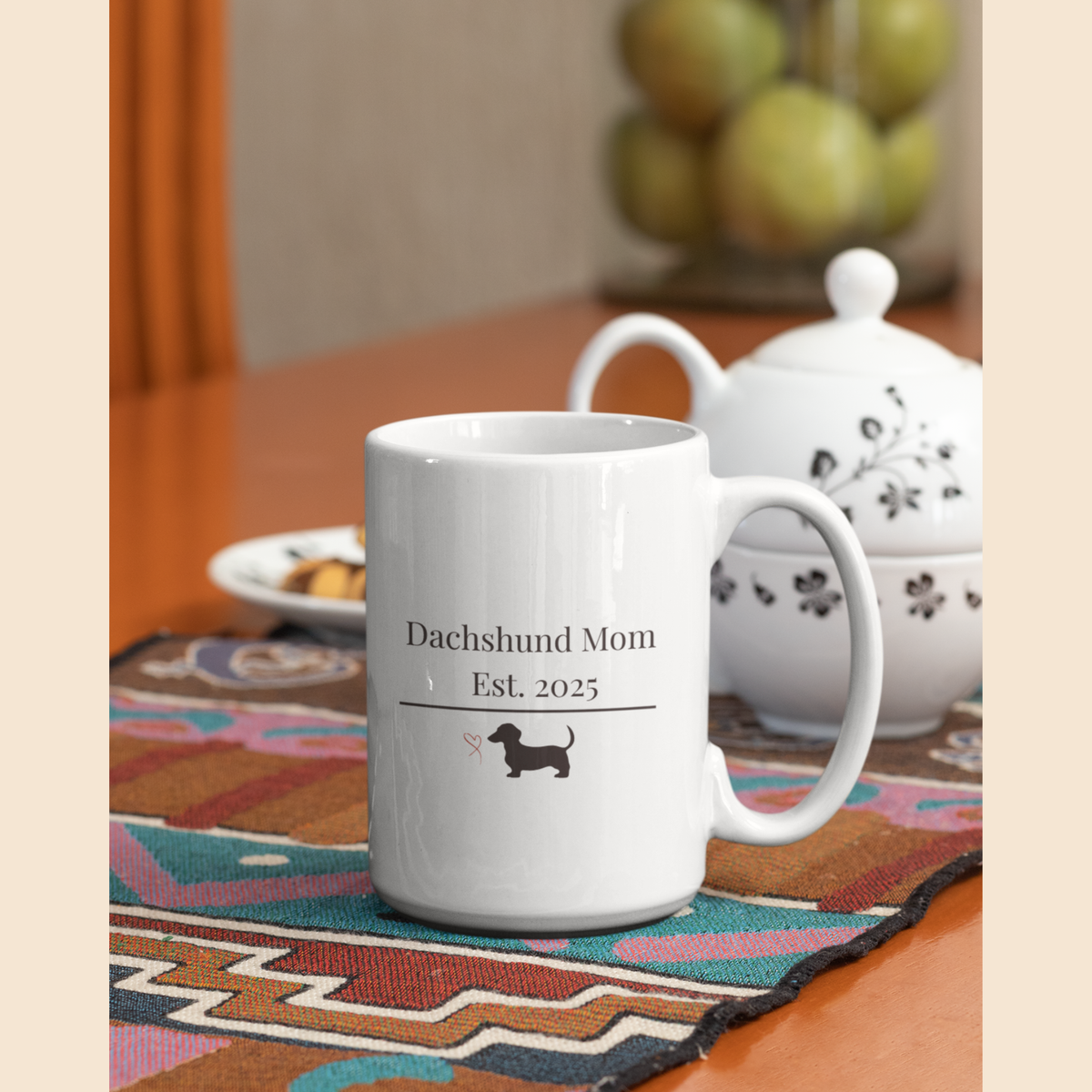 Dachshund Mom Est 2025 Mug | Funny  Dachshund Mom Gift | Wiener Dog Mug |  Dachshund Lover Coffee Mug