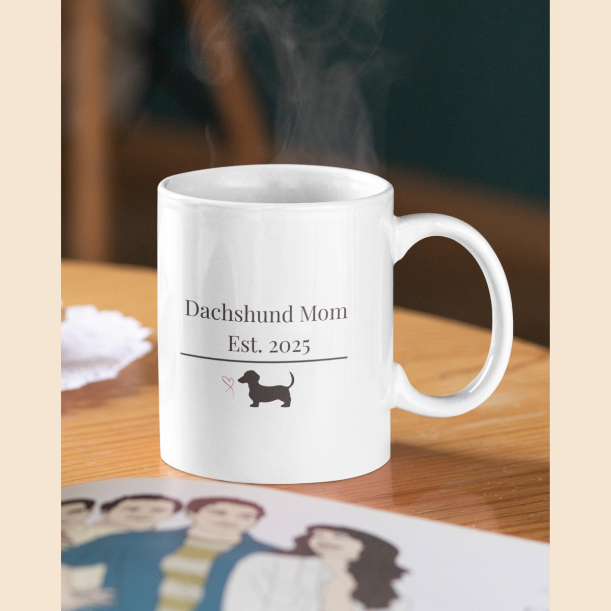Dachshund Mom Est 2025 Mug | Funny  Dachshund Mom Gift | Wiener Dog Mug |  Dachshund Lover Coffee Mug
