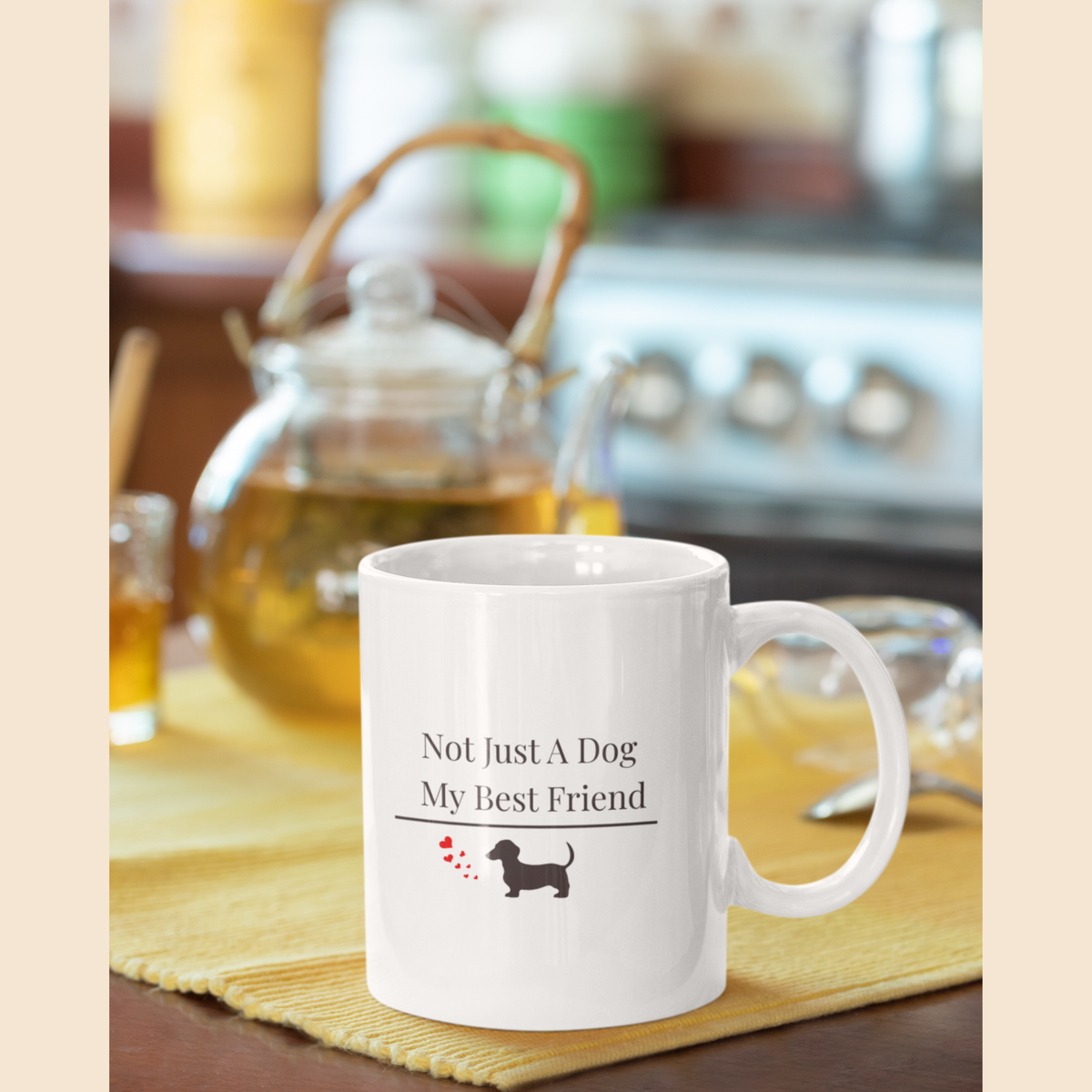 Not Just A Dog My Best Friend Mug |  Funny Dachshund Gift | Wiener Dog Mug |  Dachshund Lover Coffee Mug