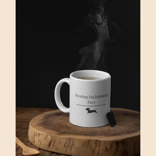 Resting Dachshund Face Mug | Funny  Dachshund Mom Gift | Wiener Dog Mug |  Dachshund Lover Coffee Mug