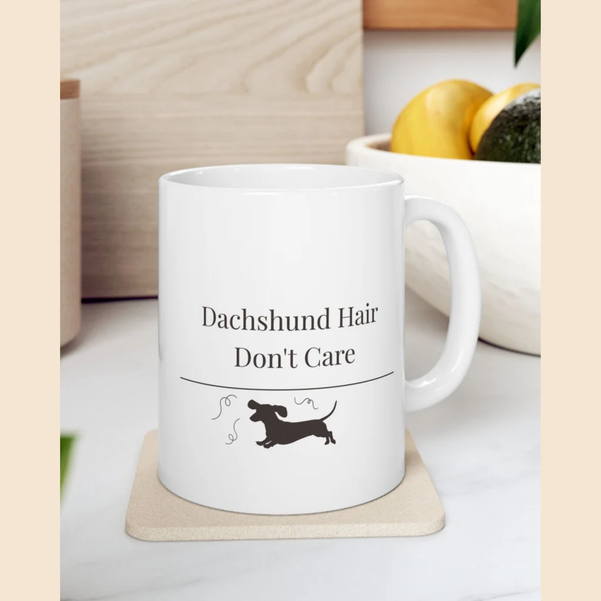 Dachshund Hair Don't Care Mug | Funny  Dachshund Mom Gift | Wiener Dog Coffee  Mug | Dachshund Lover Mug