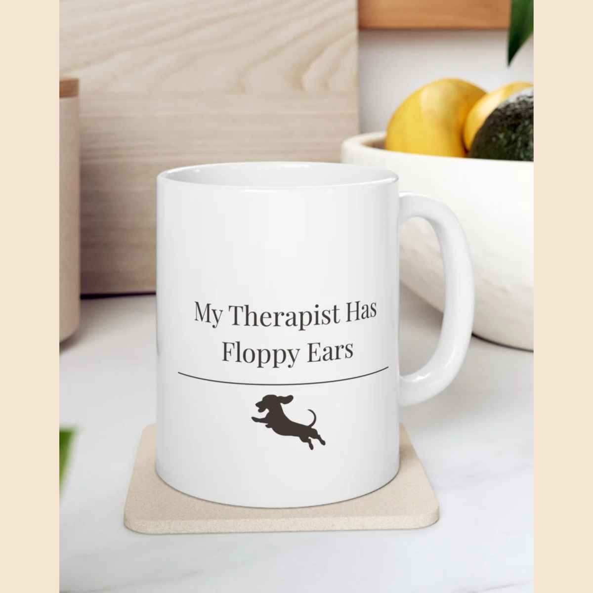 My Therapist Has Floppy Ears Mug |  Funny Dachshund Gift | Wiener Dog Mug |  Dachshund Lover Coffee Mug