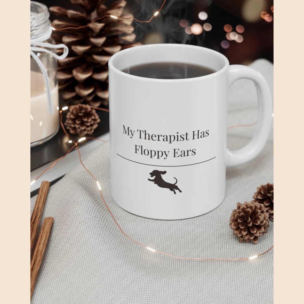My Therapist Has Floppy Ears Mug |  Funny Dachshund Gift | Wiener Dog Mug |  Dachshund Lover Coffee Mug