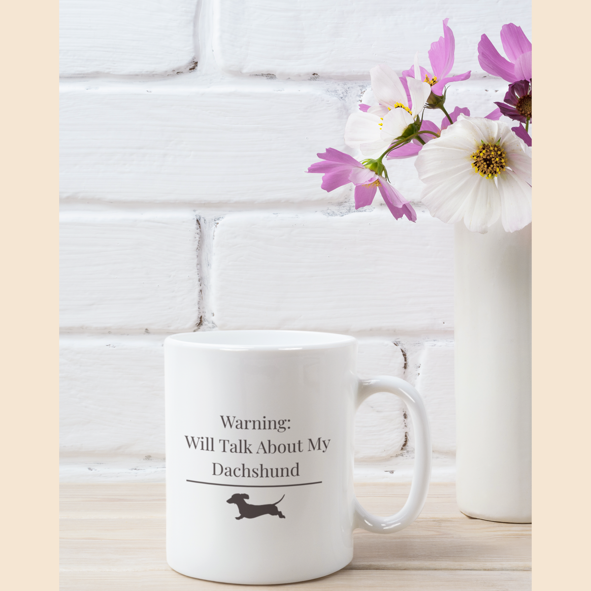 Warning Will Talk About My Dachshund Mug |  Funny Dachshund Mom Gift | Wiener Dog Mug |  Dachshund Lover Coffee Mug